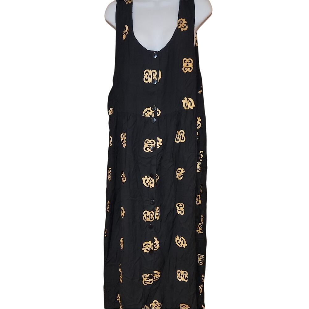 Nwt vintage golden sea black and gold‎ Frock dress ONE SIZE